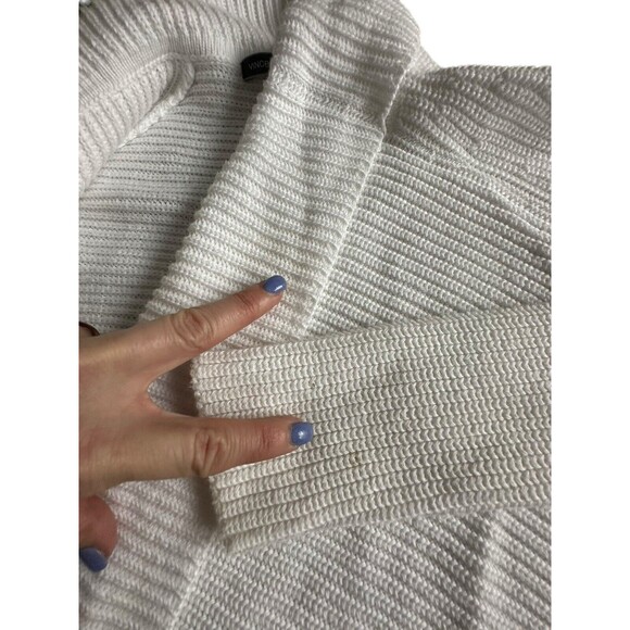 Vince Women's Size Small Weave Knit Shawl Collar Open Cardigan Sweater White M11 - Picture 4 of 11